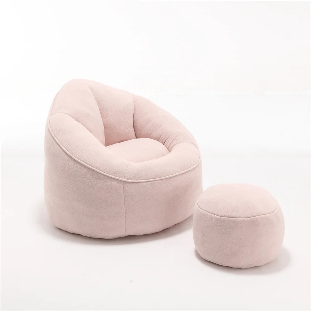 Pink Bedding Bean Bag Sofa Chair with Footrest (40.00 inches)