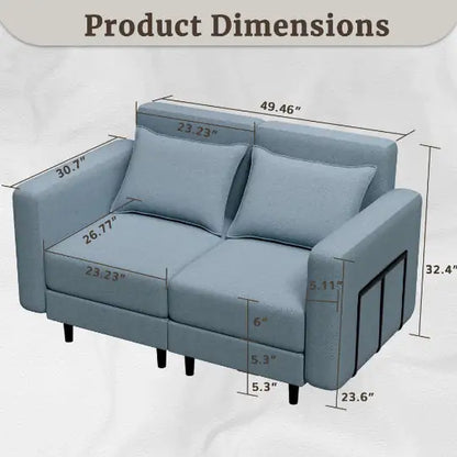 Light Gray Combination Sofa with Modular Design (49.46 inches)