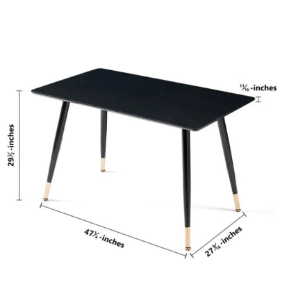 Black Modern Kitchen Dining MDF Table For Smart Home (47.24 inches)