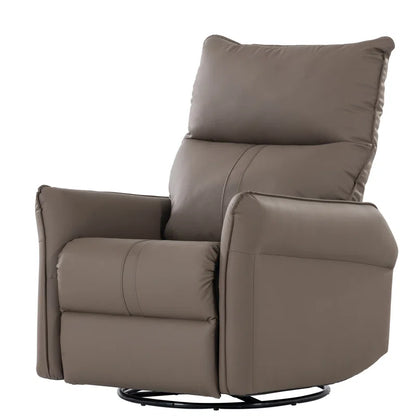 Brown Electric Gliding Recliner Sofa with USB Port (270° Swivel)