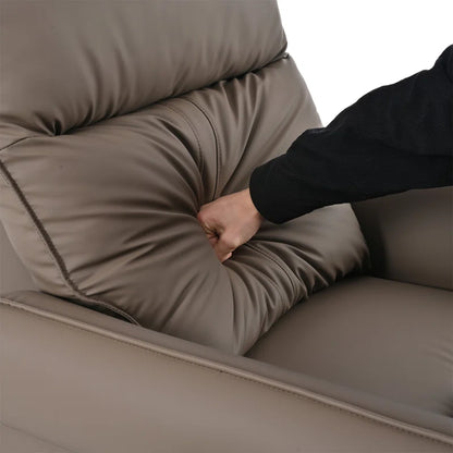 Brown Electric Gliding Recliner Sofa with USB Port (270° Swivel)