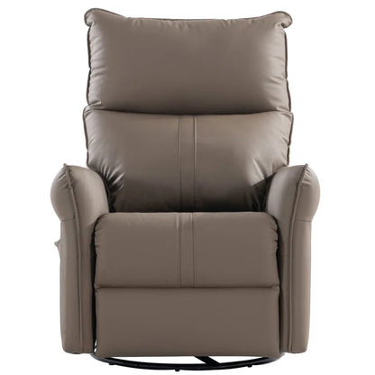 Brown Electric Gliding Recliner Sofa with USB Port (270° Swivel)