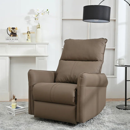 Brown Electric Gliding Recliner Sofa with USB Port (270° Swivel)