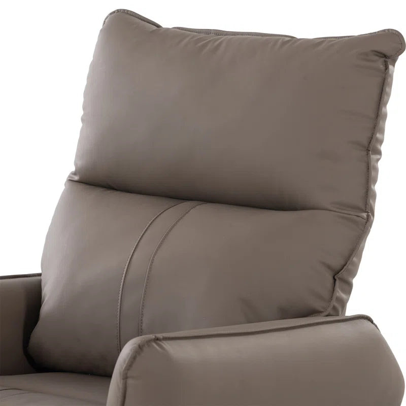 Brown Electric Gliding Recliner Sofa with USB Port (270° Swivel)