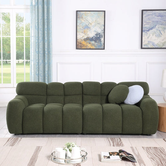 Green Fabric Sofa with Boucle Material (34.6 * 25.5 * 32.2 inches)