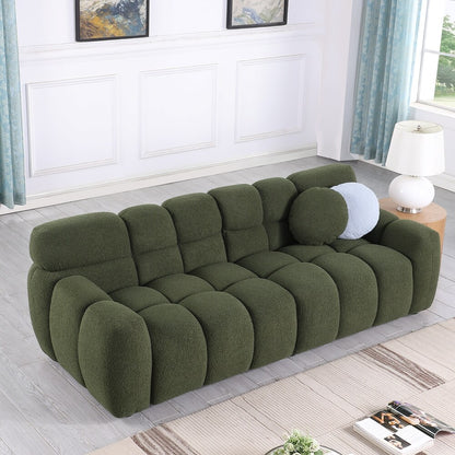 Green Fabric Sofa with Boucle Material (34.6 * 25.5 * 32.2 inches)