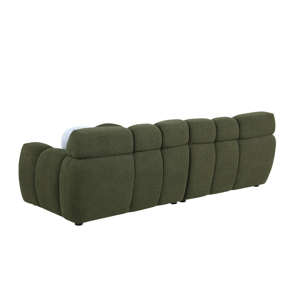 Green Fabric Sofa with Boucle Material (34.6 * 25.5 * 32.2 inches)