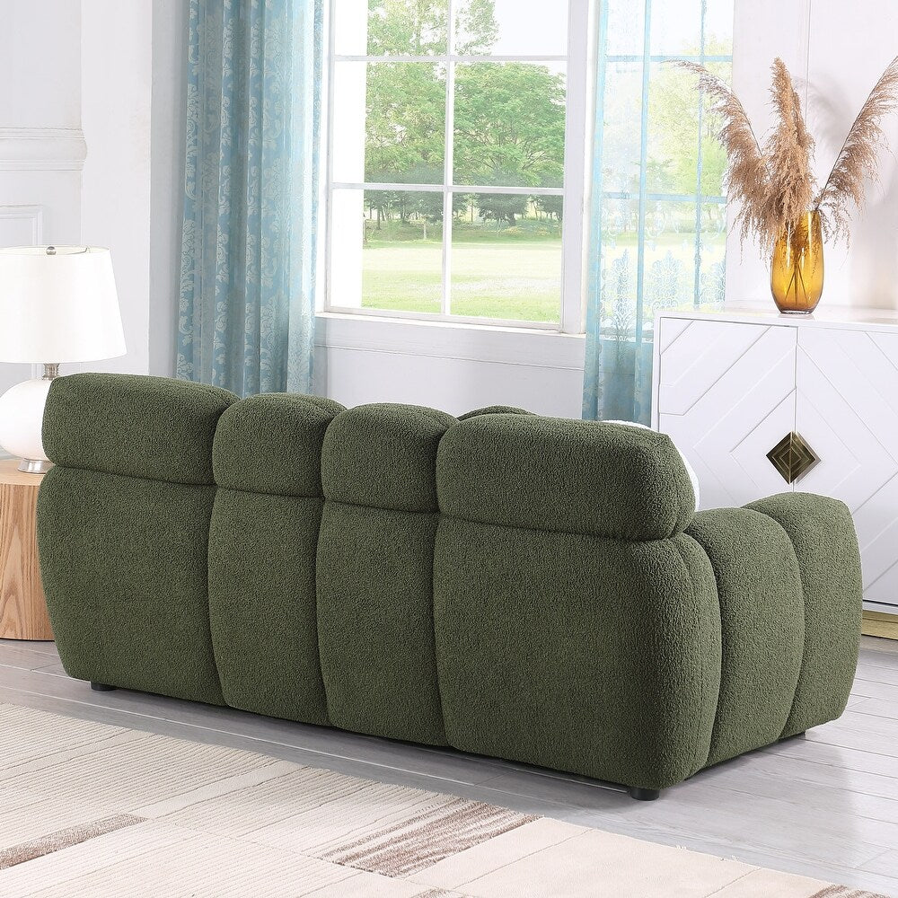 Green Fabric Sofa with Boucle Material (34.6 * 25.5 * 32.2 inches)