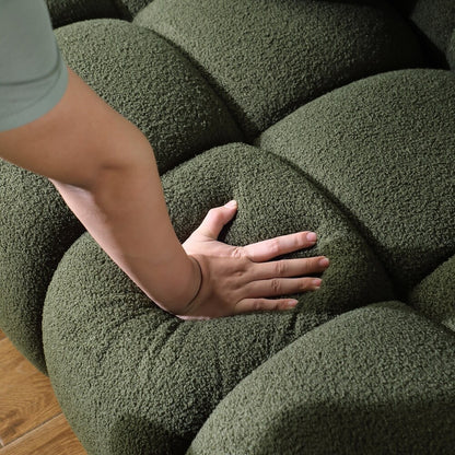 Green Fabric Sofa with Boucle Material (34.6 * 25.5 * 32.2 inches)