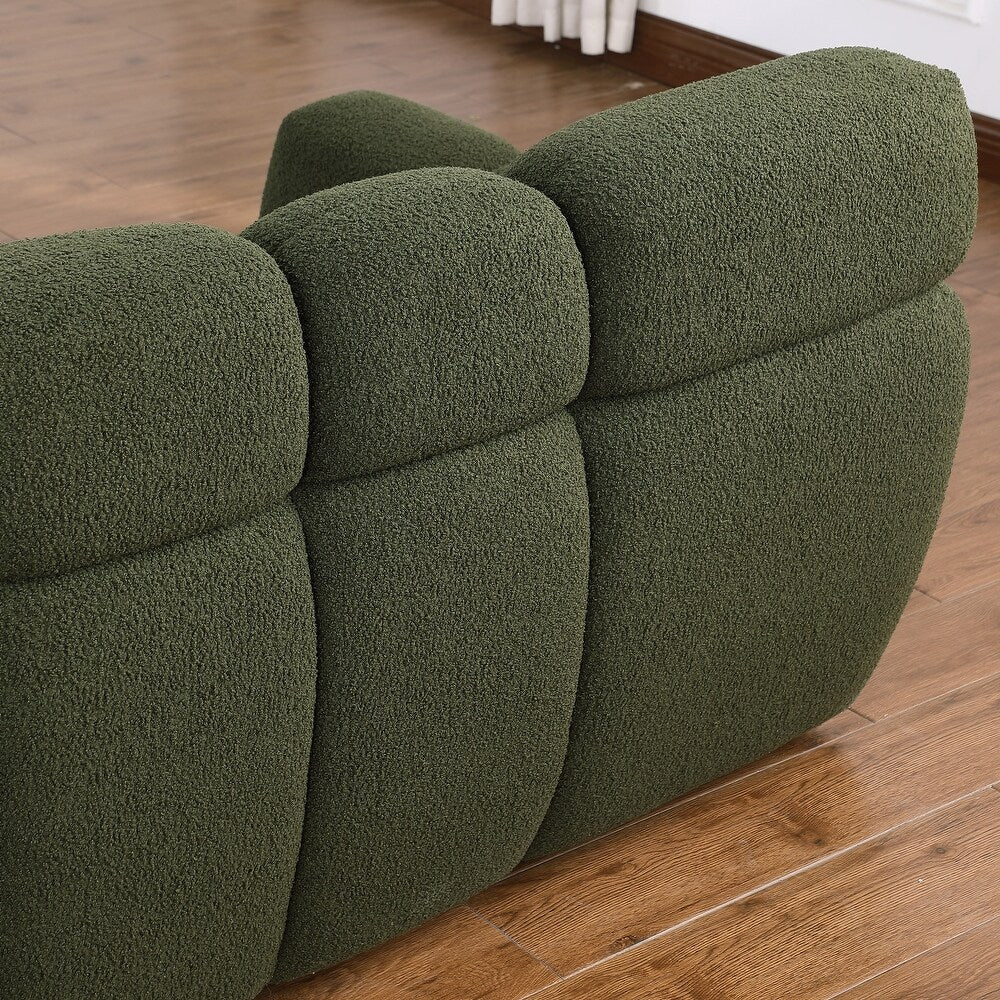 Green Fabric Sofa with Boucle Material (34.6 * 25.5 * 32.2 inches)