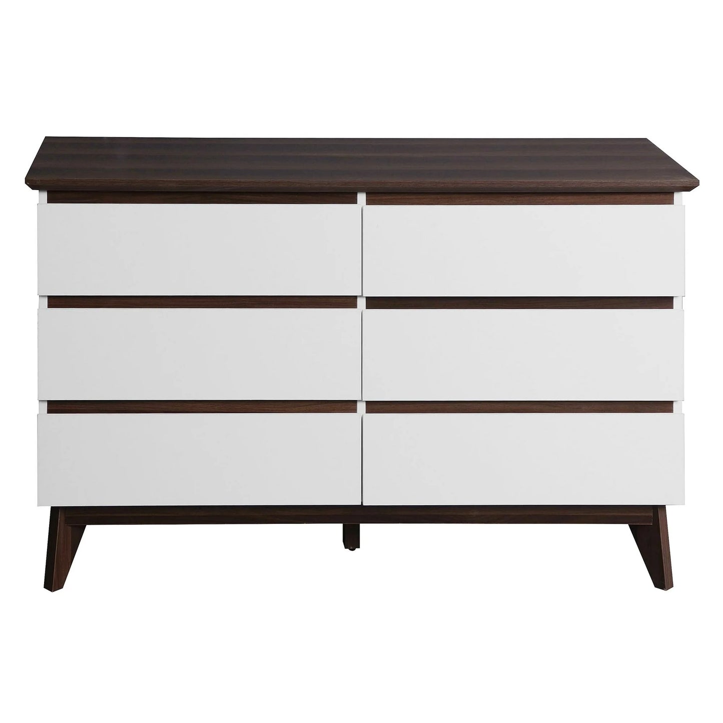 White Particle Board Cabinet with 6 Drawers (47.2 inches)