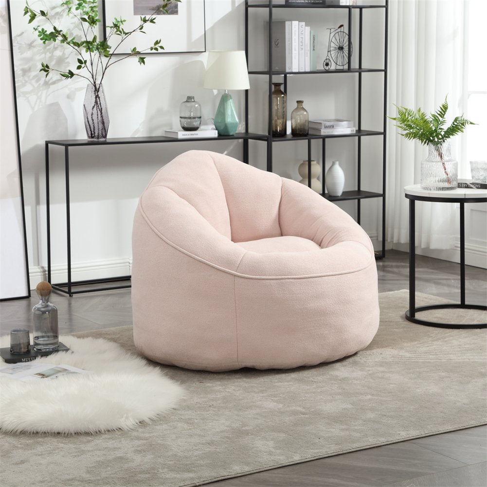 Pink Bedding Bean Bag Sofa Chair with Footrest (40.00 inches)