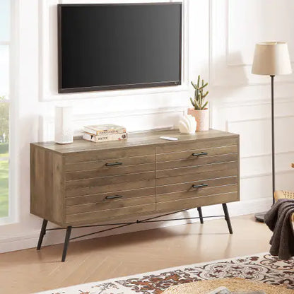 Walnut Brown Chest with 4 Drawers (47.2 inches)