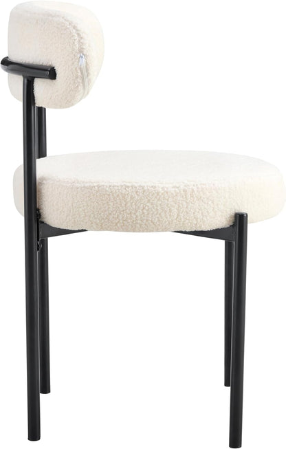 Cream White Make-up Chair with Backrest (29.52 inches)