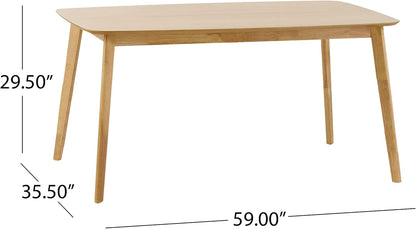 Walnut Dining Table with Solid Wood+MDF (59.00 inches)