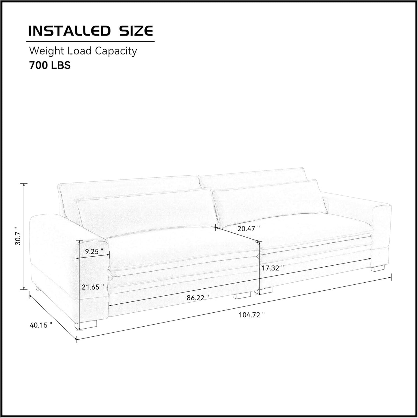 Beige Medieval Sofa with Fabric Seating (104.72 inches)