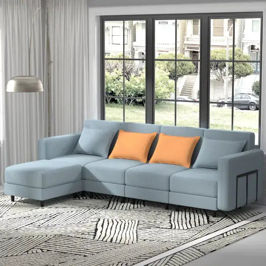 LIGHT GREY Combination Sofa with Modular Design (104.31 inches)