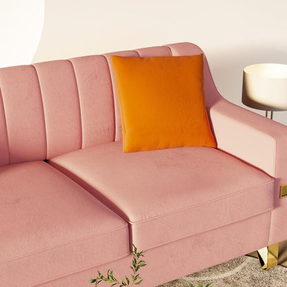 Pink Velvet Combo Sofa Set with Love Seat and Sofa