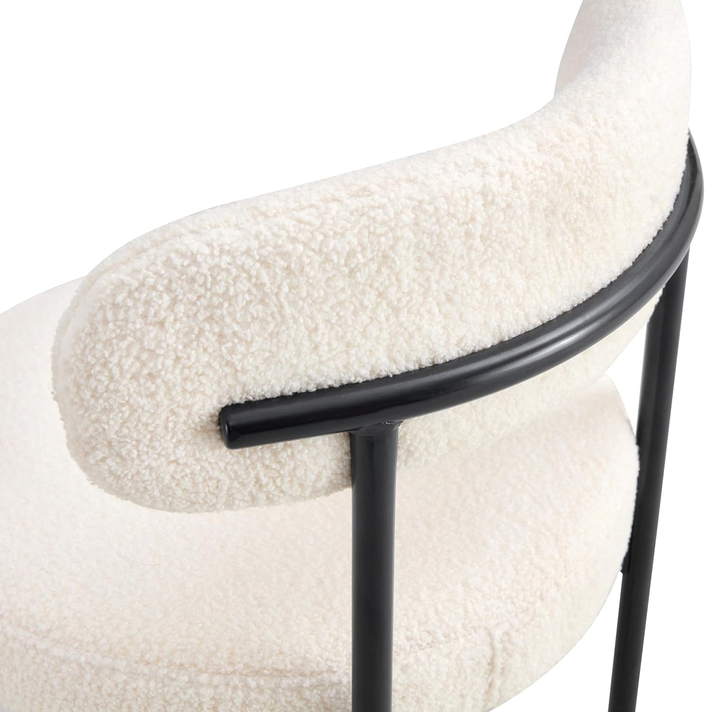 Cream White Make-up Chair with Backrest (29.52 inches)