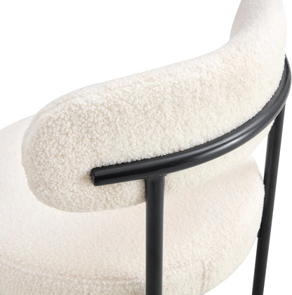 Cream White Make-up Chair with Backrest (29.52 inches)