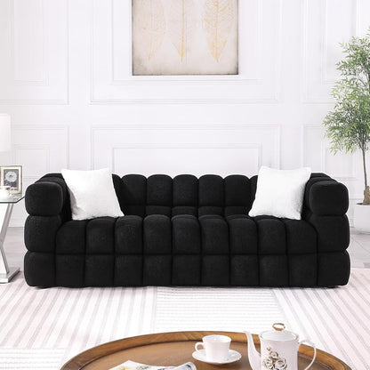 Black Fabric Sofa with Boucle Material (34.6 * 25.98 * 17.32 inches)