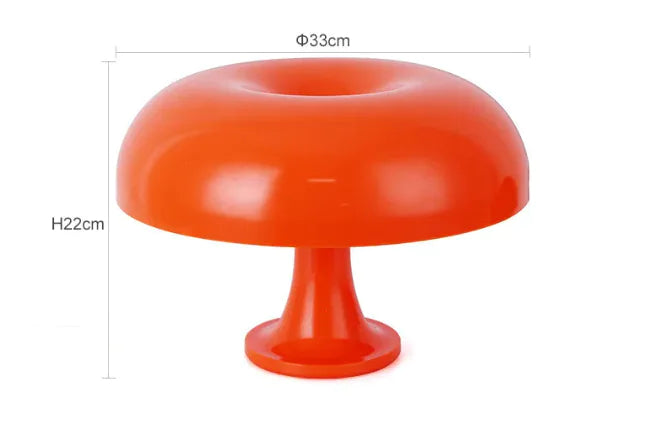 Orange Mushroom Table Lamp with USB Three-Color Stepless Dimming (Cream White)