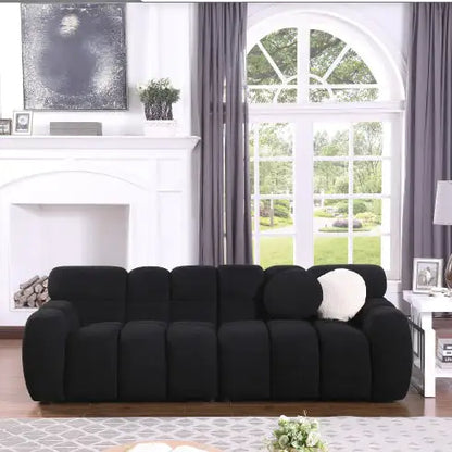 Black Boucle Sofa with Human Body Structure (87.4 inches)