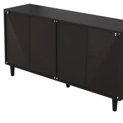 Black Rattan Drawer Lockers with White Drawer Slide Rails (51.18 inches)