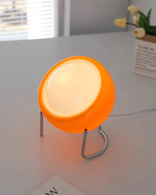 Planet Orange Table Lamp with Handmade Glass