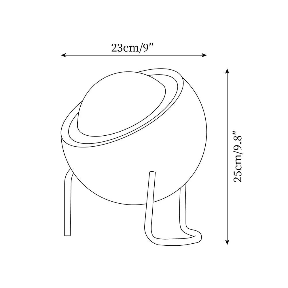 Planet Orange Table Lamp with Handmade Glass