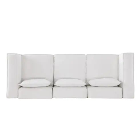 Beige Modular Sofa with Soft Seat and Back (92.60 inches)