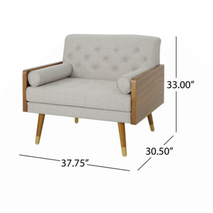 Beige Club Chair with Fabric (37.75 inches)