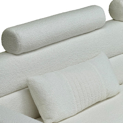 White Sofa with Adjustable Headrests