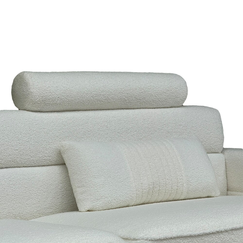 White Sofa with Adjustable Headrests