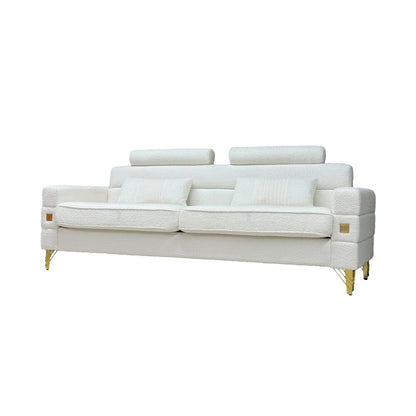 White Sofa with Adjustable Headrests