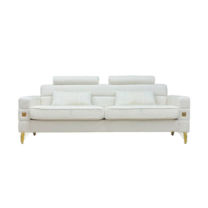 White Sofa with Adjustable Headrests