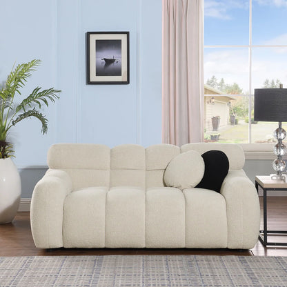 Olive Green Boucle Sofa with Human Body Structure (64.96 inches)