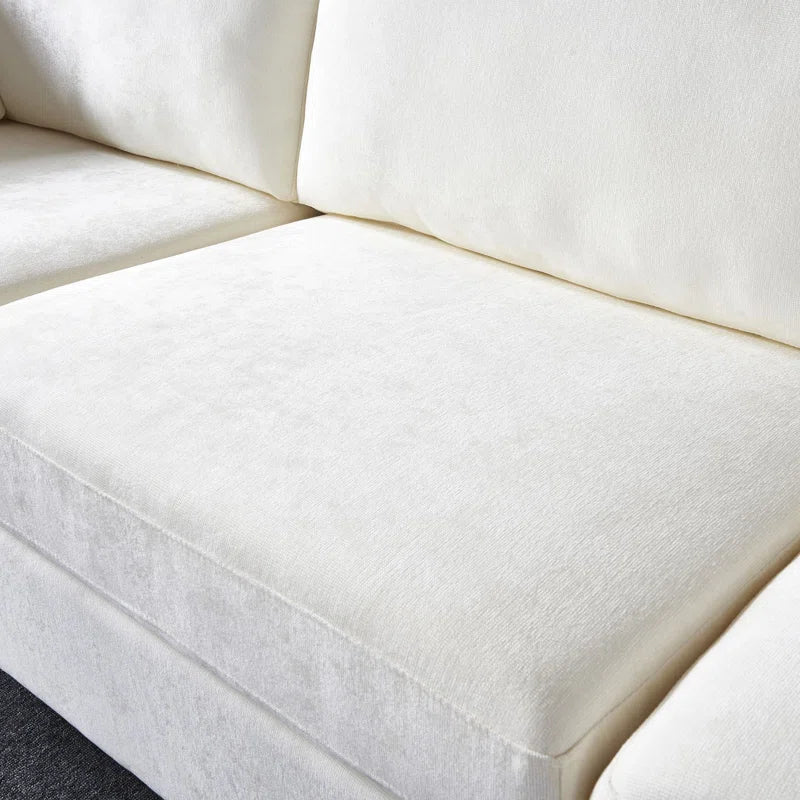 Creamy White Modular Sofa with Rolled Arms (2 Seat)