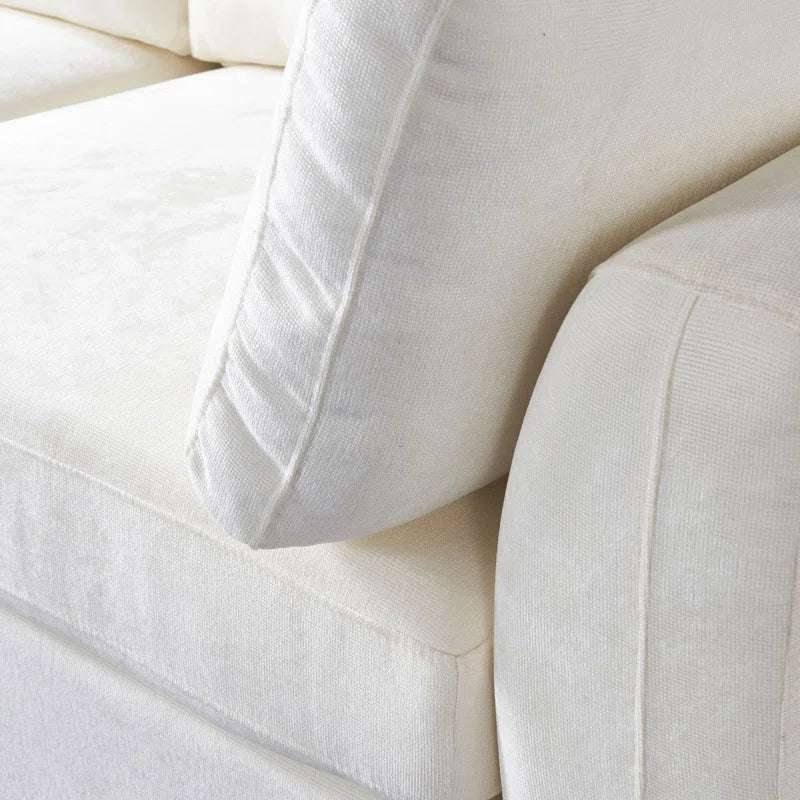 Creamy White Modular Sofa with Rolled Arms (2 Seat)