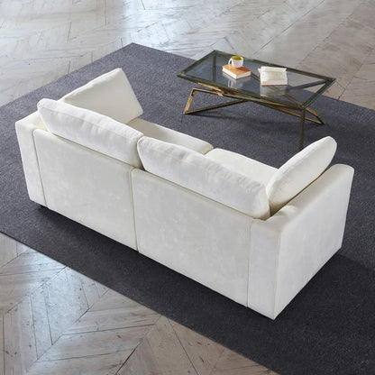 Creamy White Modular Sofa with Rolled Arms (2 Seat)