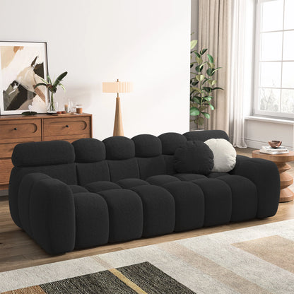 Black Sofa with Boucle Material (87.4 inches)