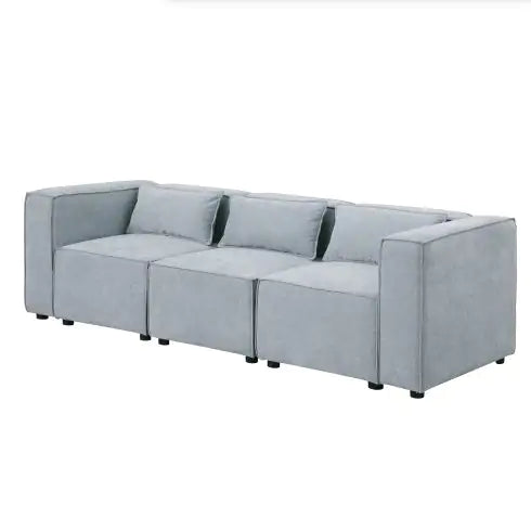 Beige Modular Sofa with Soft Seat and Back (92.60 inches)