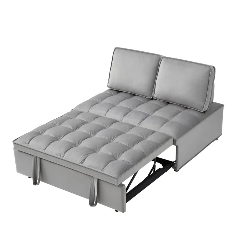 Grey Convertible Sleeping Sofa Bed with 2 Detachable Backs (Double Seat)