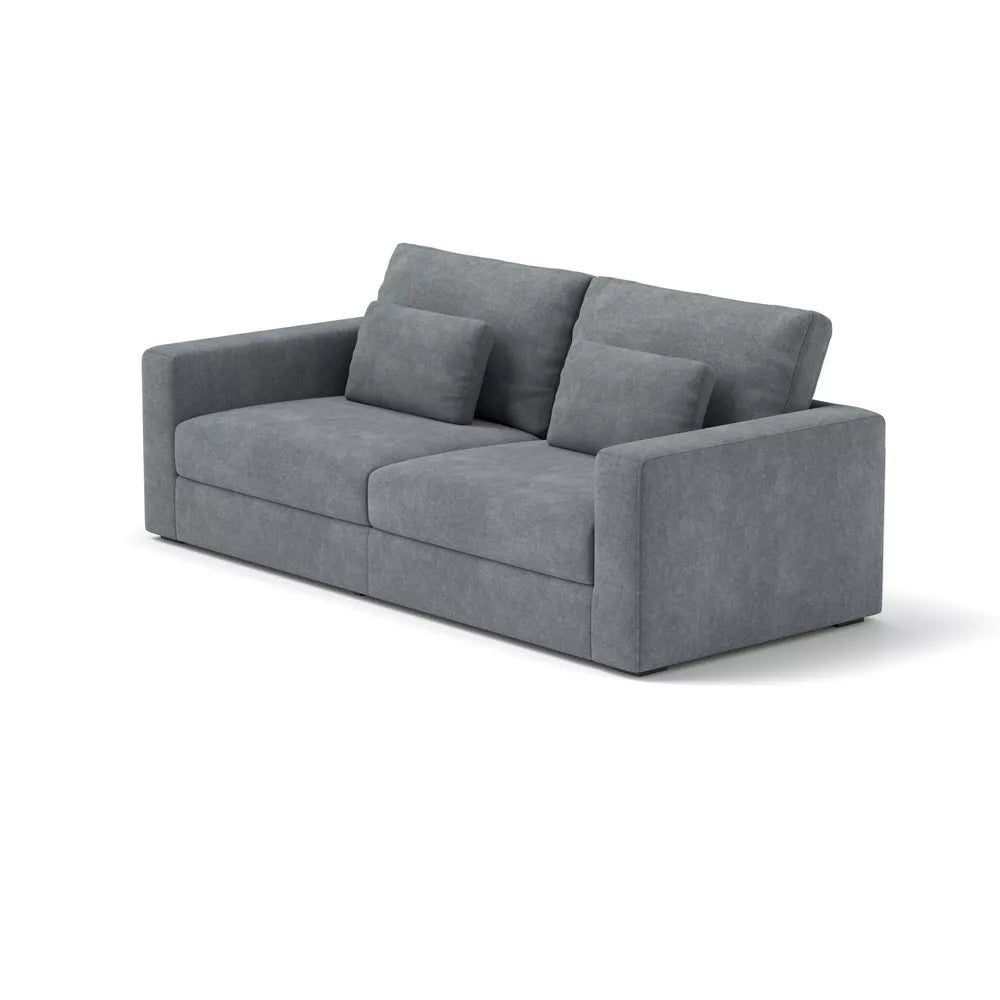 Grey+Teal Modern Sofa Couches with Detachable Cover & Double Cushioning (83 inches)