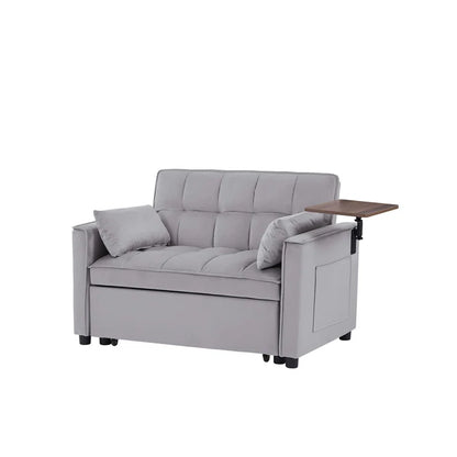 Grey Velvet Loveseat Sleeper Sofa Bed (47.20 inches)