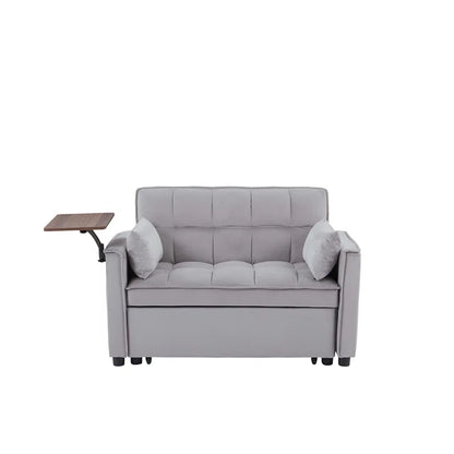 Grey Velvet Loveseat Sleeper Sofa Bed (47.20 inches)