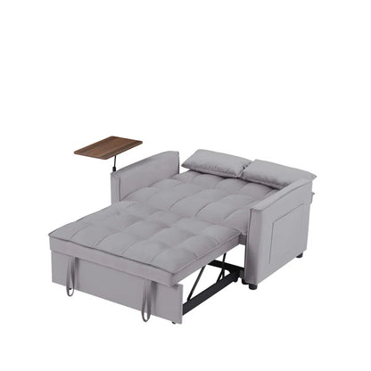 Grey Velvet Loveseat Sleeper Sofa Bed (47.20 inches)