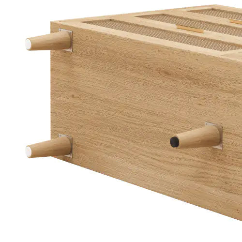 Natural Rattan Drawer Lockers with White Drawer Slide (51.18 inches)