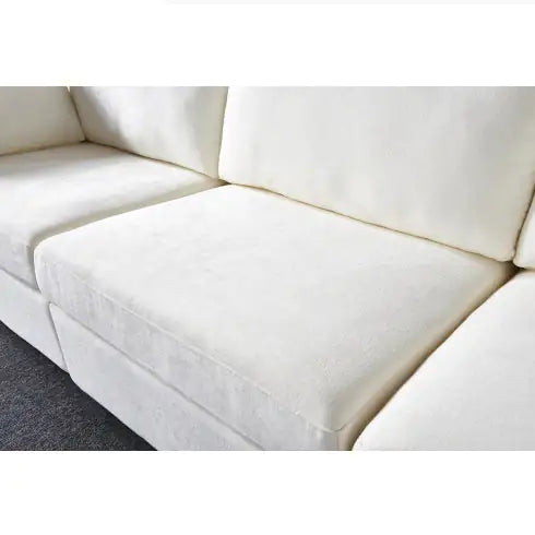 Grey Modular Sofa with Soft Chenille Fabric (3 Seat)