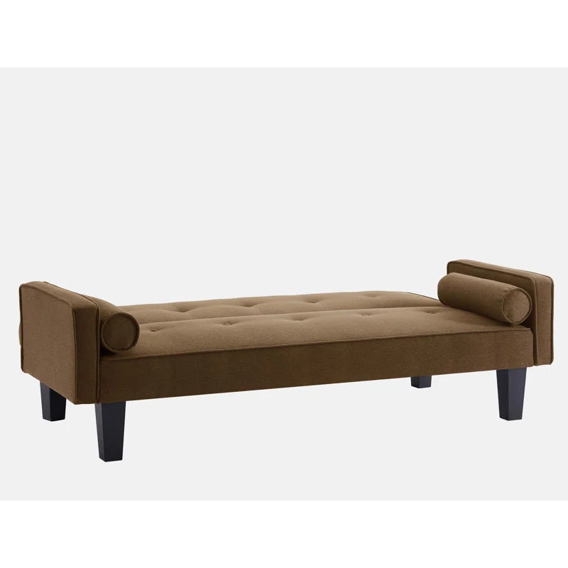 Brown Fabric Sofa with Pillows (71.65 inches)